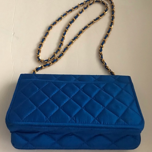 New Khanitha Blue Quilted Thai Silk Pocketbook Purse made in Thailand - Picture 5 of 16